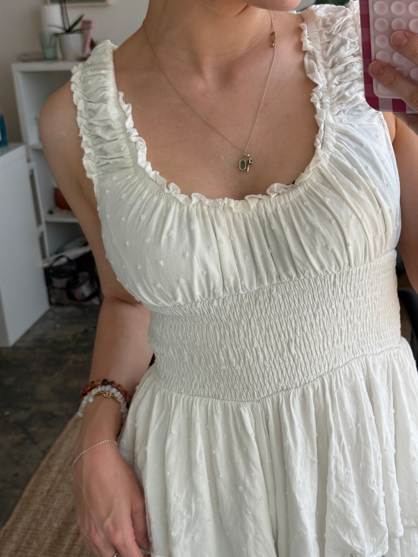 WHITE RUFFLED PLAYSUIT
