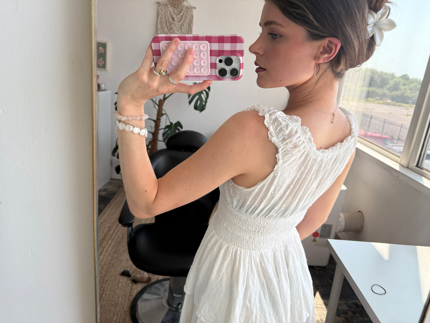 WHITE RUFFLED PLAYSUIT