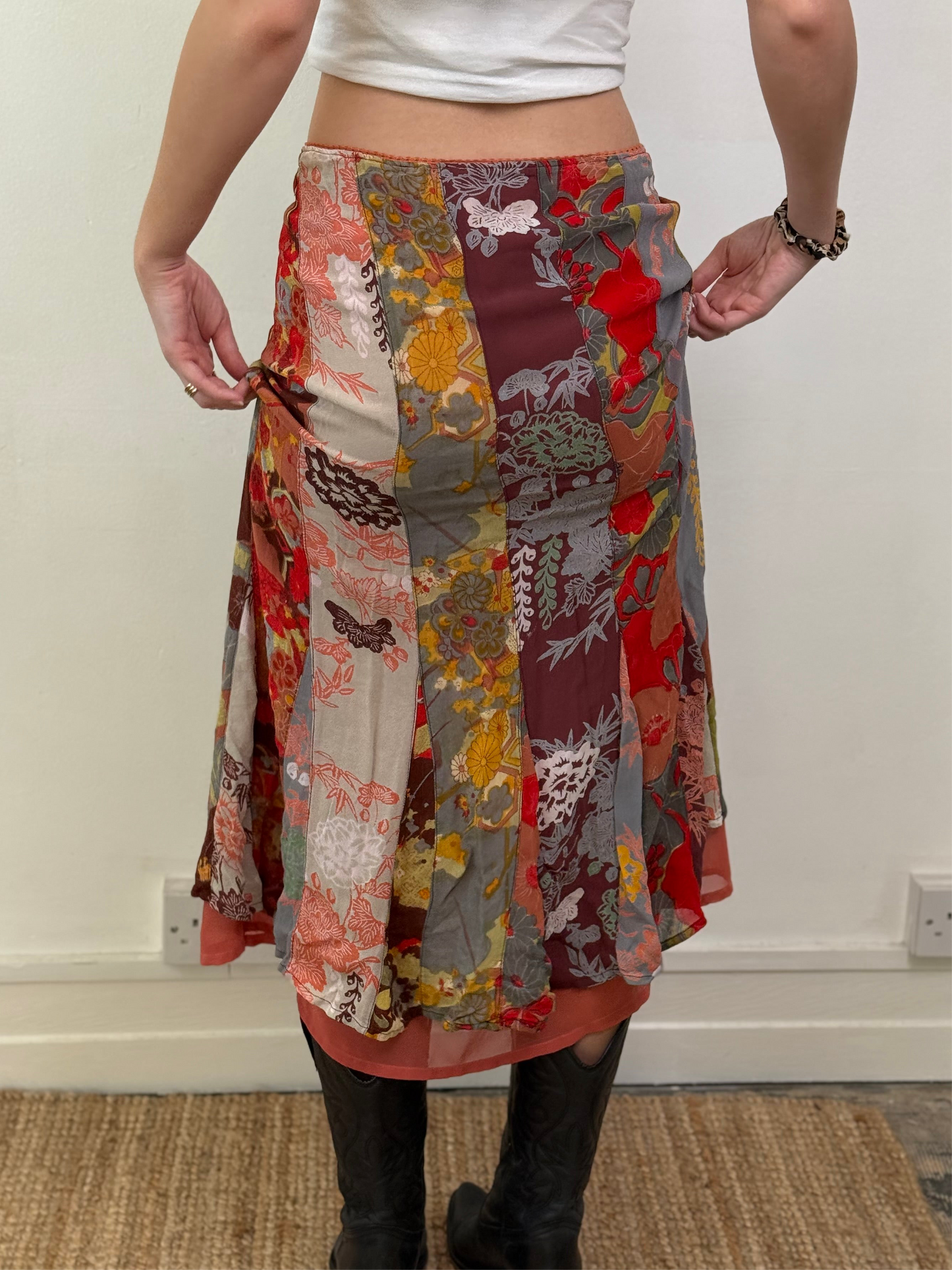 FLORAL FLOWY MAXI SKIRT