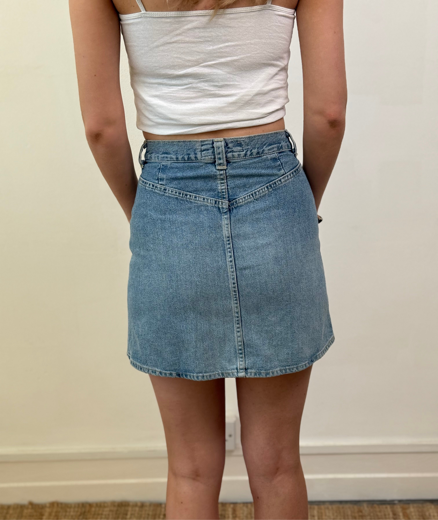 DENIM BUTTON-UP MINI SKIRT