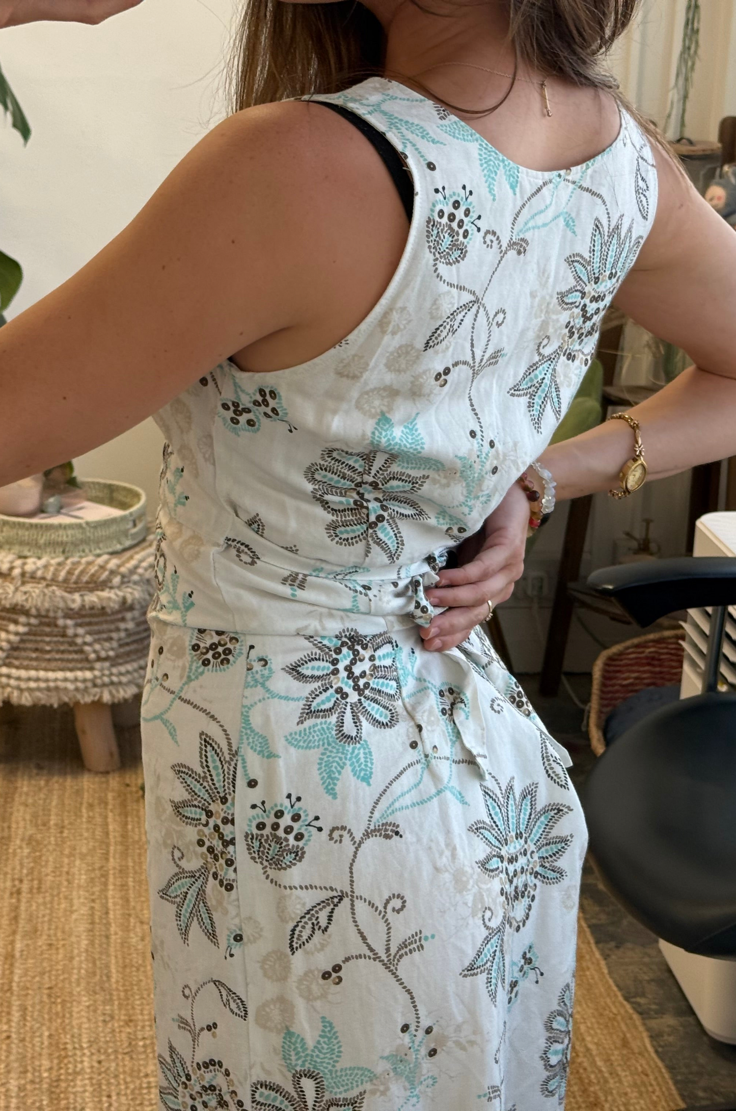 WHITE EMBROIDERED 90s MAXI DRESS