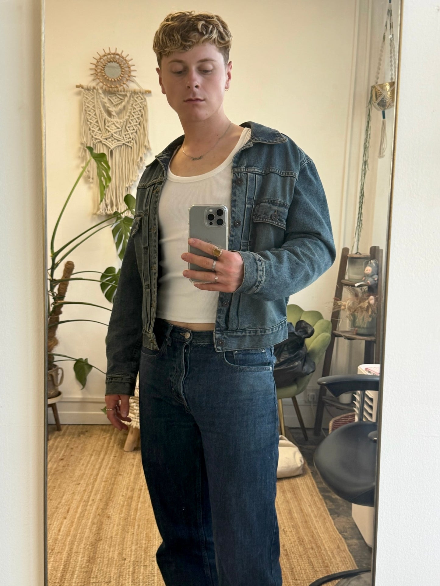 MID-WASH LINED DENIM JACKET