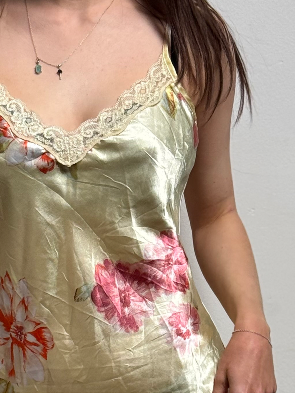 FLORAL SATIN SLIP DRESS