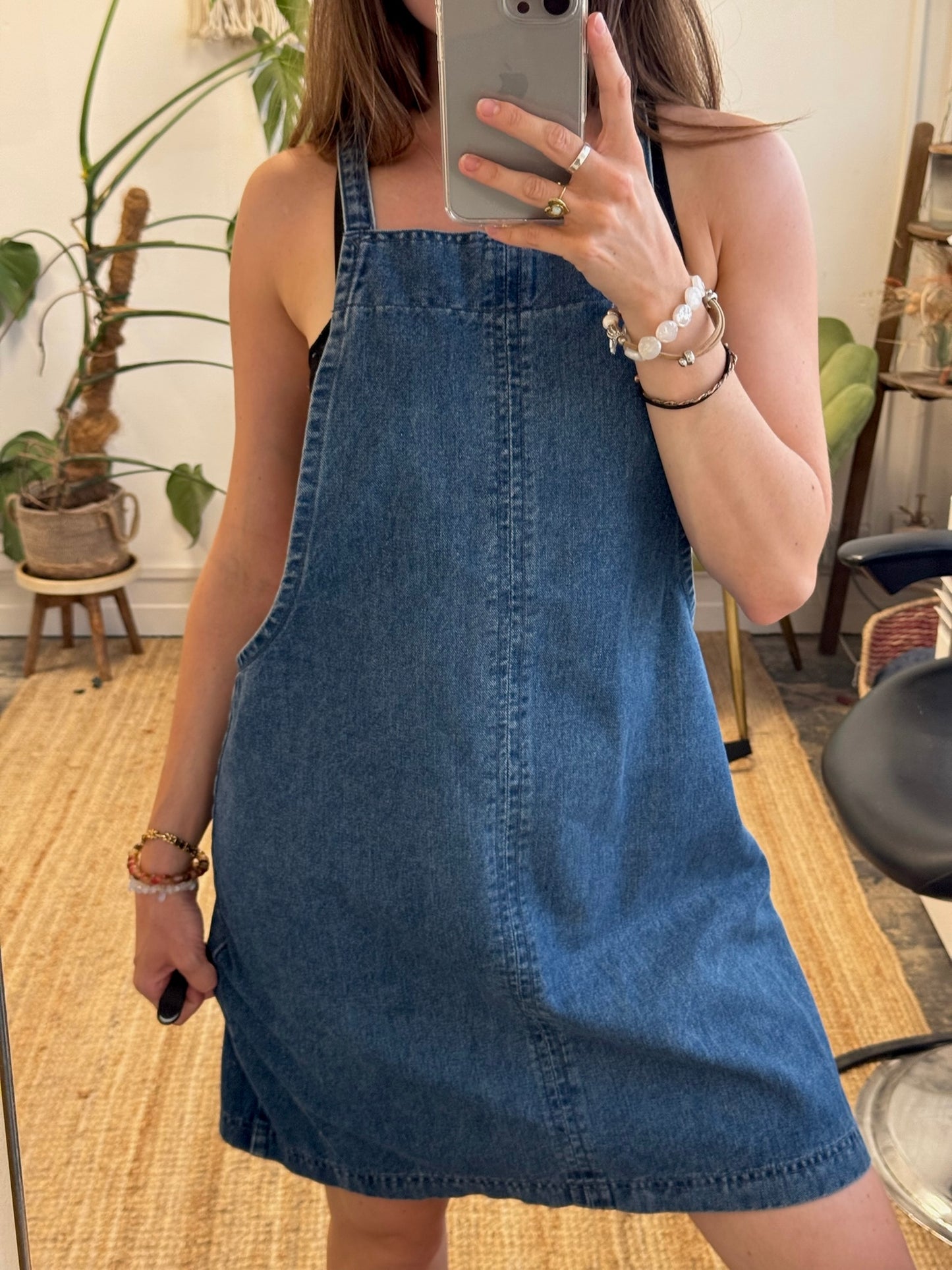 DENIM PINAFORE DRESS