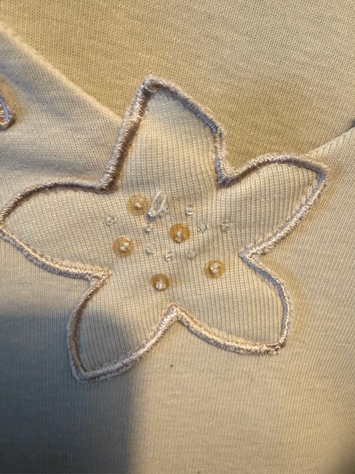 BEIGE FLOWER DETAIL TOP