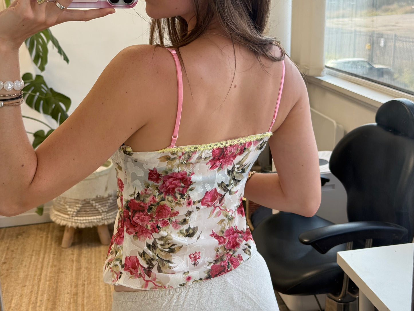 Pink Floral Cami Top