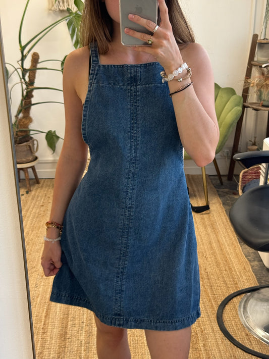 DENIM PINAFORE DRESS