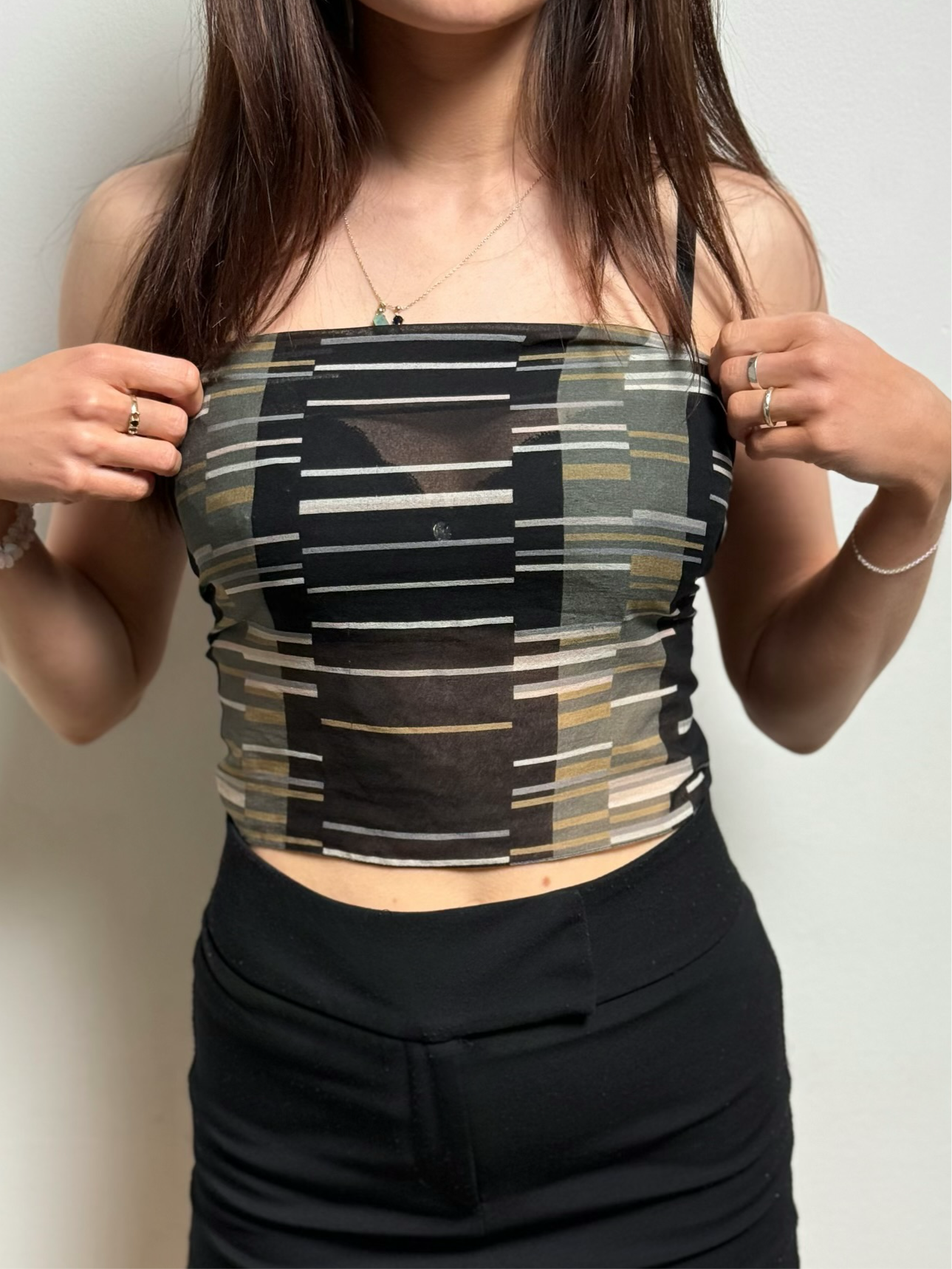 SHEER 90s PATTERN SCARF / TOP