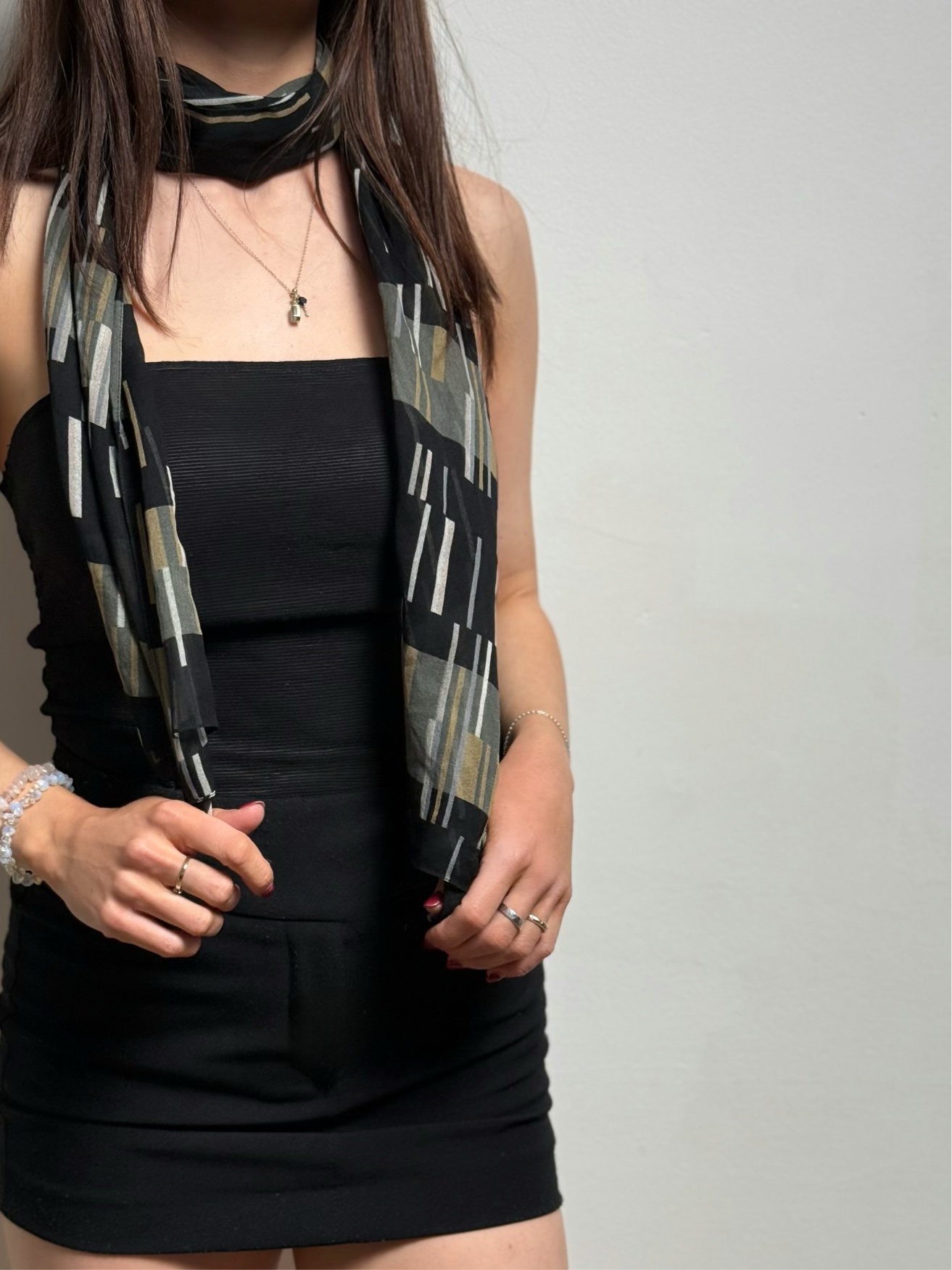 SHEER 90s PATTERN SCARF / TOP