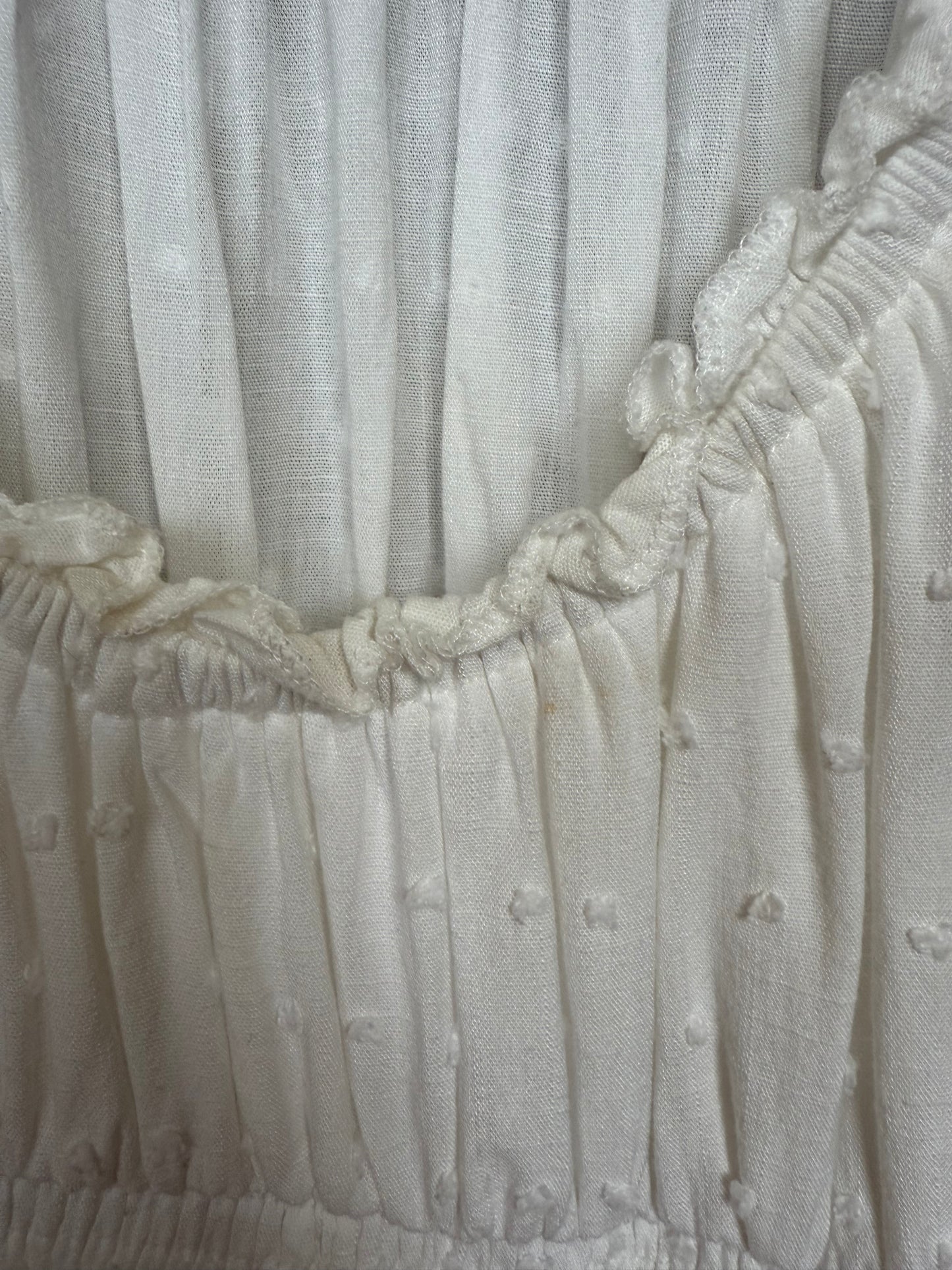 WHITE RUFFLED PLAYSUIT
