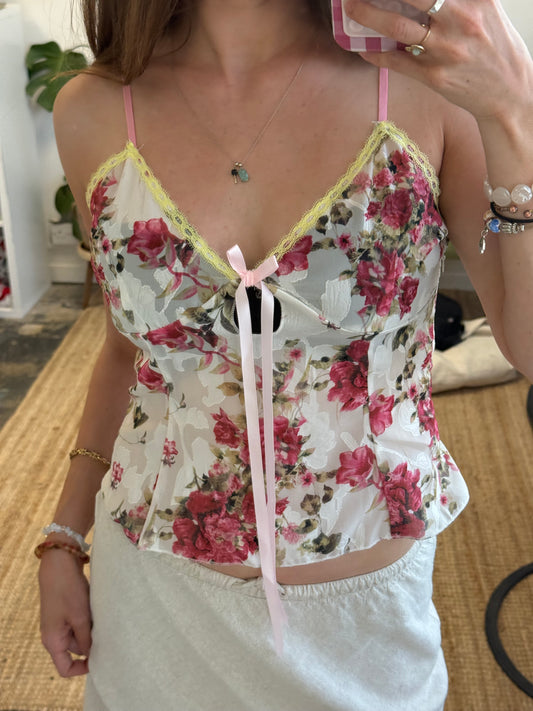 Pink Floral Cami Top