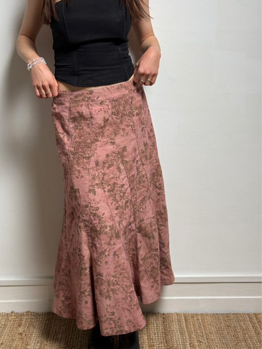 FLORAL PINK MAXI SKIRT