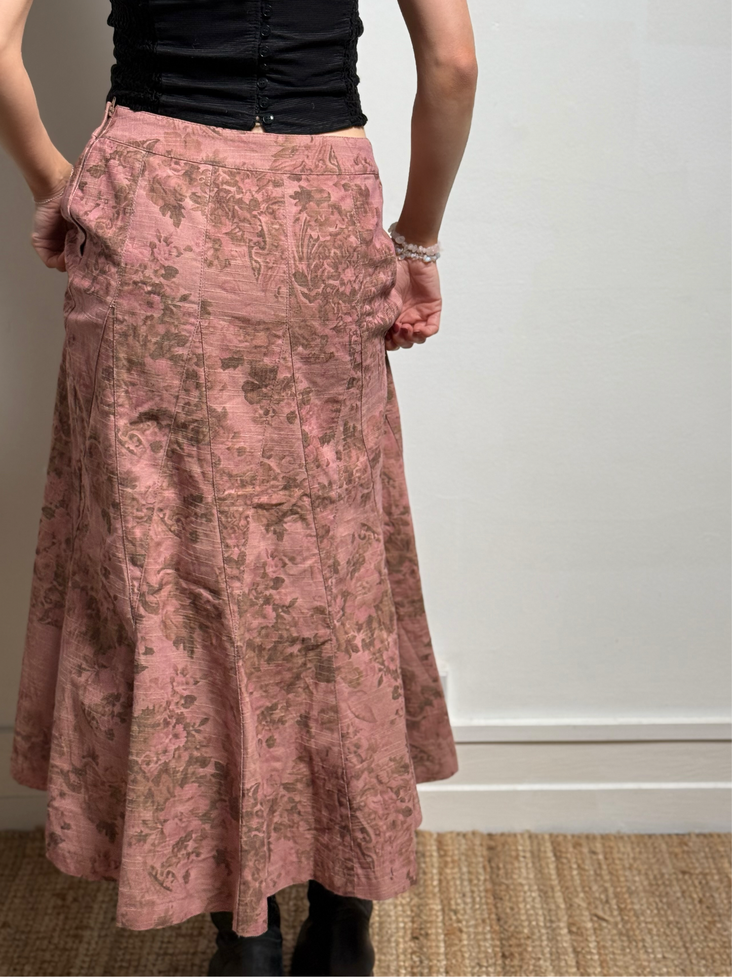 FLORAL PINK MAXI SKIRT