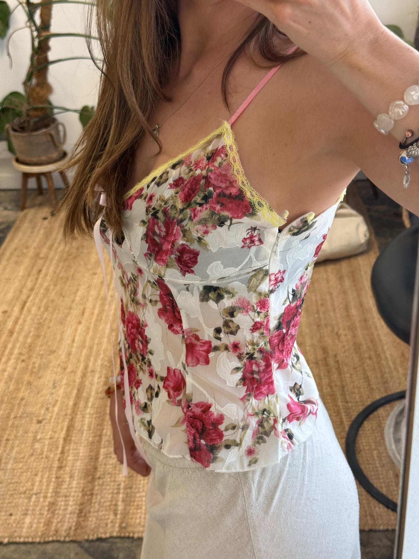 Pink Floral Cami Top